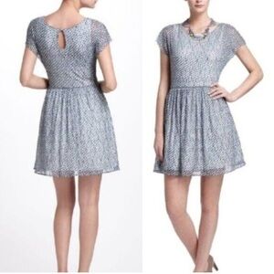 Anthropologie Elegant Blue Patterned Women's Dress